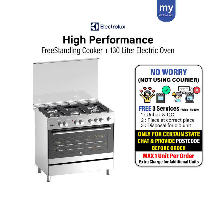 Electrolux Freestanding Cooker 5 Burner Gas Hob & 130L Electric Oven