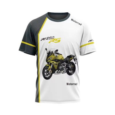 For BMW R1250 RS Motorrad ADVENTURE Sports Racing Motorcycle Motos Riding Motocross Summer Breathable Quick Dry T-shirt Mens