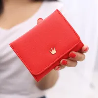 【❂Hot On Sale❂】 ehun8 กระเป๋าสตางค์รูปมงกุฎ Dompet Koin สั้นสำหรับผู้หญิงกระเป๋าเก็บบัตรผู้หญิงกระเป๋าคลัทช์ขนาดเล็กกระเป่าใส่เหรียญสำหรับผู้หญิงกระเป๋าสตางค์แบบพับสำหรับผู้หญิง