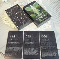 56ภาษาอังกฤษ Angel Numbers 12 × 7Cm Oracle Tarot Cards In Beautiful Divination Runes Board Game Dark Style