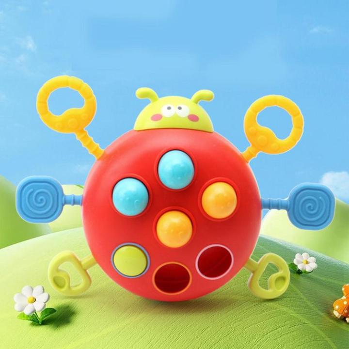 sensory-toys-for-babies-soft-rubber-teething-sensory-development-toys-portable-educational-montessori-toys-ladybug-shape-cartoon-for-children-boys-girls-kids-6-18-months-amicable