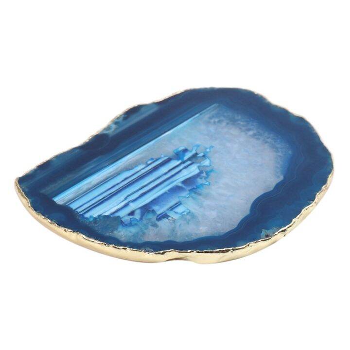 2pcs-agate-slice-blue-agate-coaster-teacup-tray-decorative-design-stone-coaster-gold-edges-home-decor-gemstone-coaster