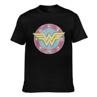 Licensed Wonder Distressed Logo Mens Short Sleeve T-Shirt