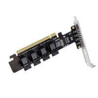 PCI-E 16X ไปยัง4พอร์ต U.2 U2การ์ดขยายแยก PCIeX16เป็น4พอร์ต U.2 SFF-8639การ์ดขยายสำหรับคอมพิวเตอร์