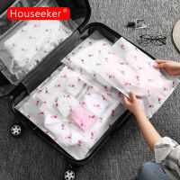 Houseeker โปร่งใส Flamingo Travel ถุงเก็บของมีซิปกระเป๋าเสื้อผ้ากันน้ำชุดชั้นในกระเป๋ากระเป๋าใส่รองเท้า