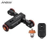 Andoer L4 PRO กล้องมอเตอร์ที่เลื่อนกล้องวิดีโอด้วยตัวบ่งชี้ของเล่นรางรถไฟ Slider ลวดน้อยกว่ารีโมทคอนโทรล/1800 mAh BAT - แบตเตอรี่ 3 ความเร็วปรับ Mini เครื่องเล่นแบบลื่นไถลสำหรับ Canon Ni - Kon SO - NY DSLR Camera iOS Android Smartphone, สีดำ