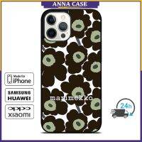 Marimekko เคสโทรศัพท์มีลายดอกไม้สีเขียวสีดำ Iphone 7 8 14บวก12 13มินิ11 12 13 14 Pro Max X Xr Xs Max Huawei Mate 20 Mate 30 40 Pro P20 P30 P40 Pro Samsung S10 S20 S21 Plus เคสโทรศัพท์