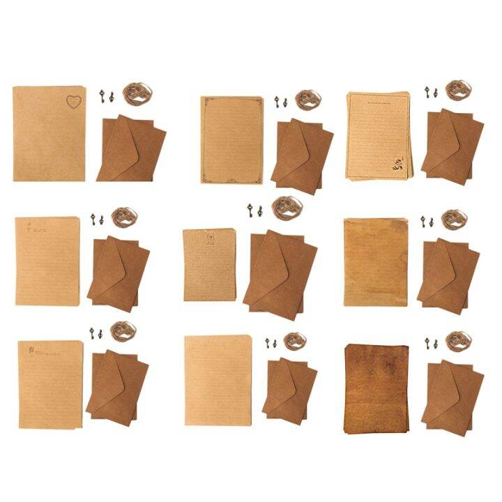 12-pcs-vintage-kraft-paper-writing-paper-european-style-paper-for-letter-writing-letter-paper-stationery