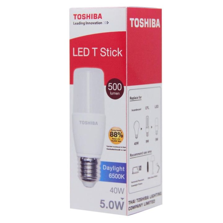 หลอด-led-stick-toshiba-t7-e27-5วัตต์-สีขาวสว่าง-ส่งเร็วส่งไว-มีเก็บเงินปลายทาง