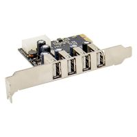 1Set PCI-E to 4 Ports USB 2.0 Converter Card PCIE USB2.0 Adapter Card MCS9990 Chipset Allows Hot-Swapping USB Riser Card PCB