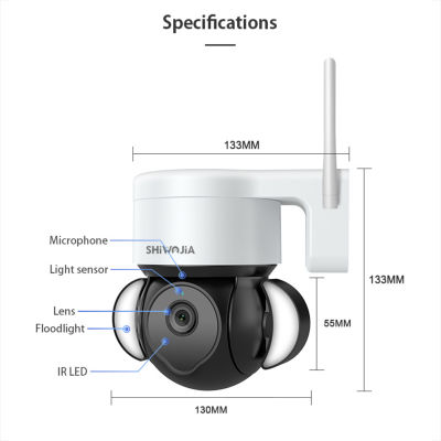 กล้องหมุนได้กล้องวิดีโออัจฉริยะ5ล้าน Hd,กล้องส่องกลางคืนไร้สาย Wifi สำหรับลานบ้านกลางแจ้ง