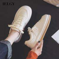 IELGY  All-Match Large-Toe Thick-Soled รองเท้าผ้าใบลำลองแบบผูกเชือกที่สะดวกสบาย