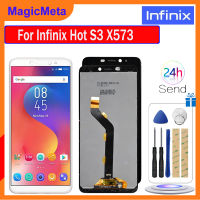 MagicMeta ดั้งเดิมสำหรับ Infinix S3ร้อน X573ชิ้นส่วนจอสัมผัสแอลซีดีของเครื่องแปลงดิจิทัลสำหรับ Infinix S3ร้อน X573เปลี่ยนหน้าจอLCD