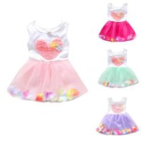 【Candy style】 SUPERSELLER ชุดเดรสสำหรับเด็กผู้หญิง รูปหัวใจมีกลีบดอกไม้ประดับ ส่วนลด100 บาท โค้ด