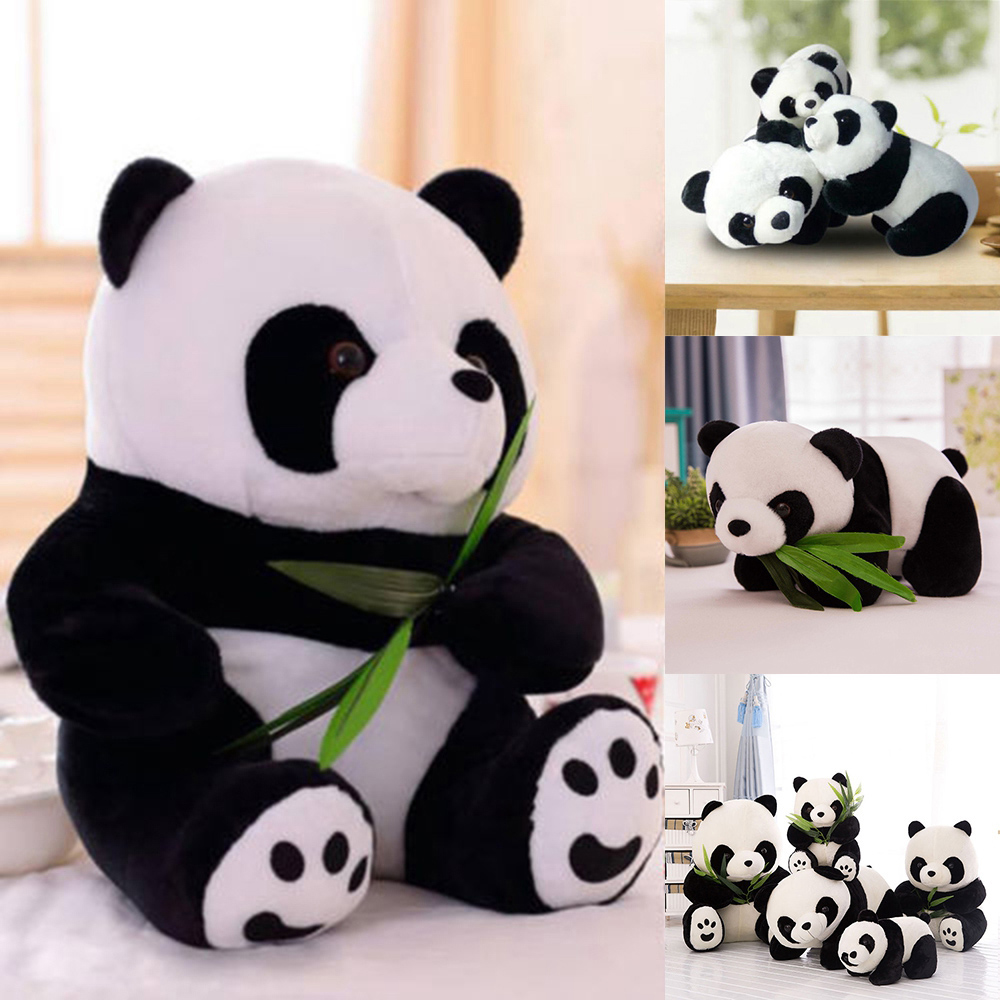 Animal Cute Panda Black and White Plush Kid Doll Pillow Soft Zipper Blanket Toy 