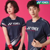 Yonex ชุดแบดมินตันแขนสั้นชุดสำหรับทั้งหญิงและชายกางเกงกีฬาขาสั้น YONEX ชุดลายกีฬาปิงปองระบายอากาศแห้งเร็วป้องกัน