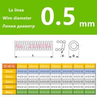 304 stainless steel hook Compression will spring toy spring 0.5 mm wire spring OD3/4/5/6/8 mm 20 PCS