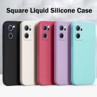 Square Liquid Silicone Phone Case For Oppo Reno 7 5G 4G 6 5 Pro 6 Z 7 SE Candy Color Back Cover on Oppo Reno 5 6 7 Pro 5G Cases