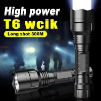 2023 LED Tactical Hunting Torch Flashlight T6 18650 Aluminum Waterproof Outdoor Lighting with Gun Mount Switch USB Rechargeable Rechargeable  Flashlig