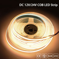 DC12V แถบ LED COB 24โวลต์320 480ไฟ Led/M 5เมตรความหนาแน่นสูงไฟแอลอีดีแบบยืดหยุ่น RA90 3000K 4000K 6500K ริบบิ้นเทปลิเนียร์ UL แถบ LED COB