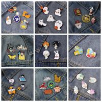 hot【DT】 5Pcs/Sets Suits Demon Slayer Enamel Pin Anime Characters Brooches Badges Jewelry Kids Gifts