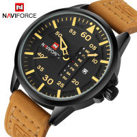 NAVIFORCE Luxury Brand Men Army Military Watches Mens Quartz Date Clock Man Leather Strap Sports Wrist Watch Relogio Masculino