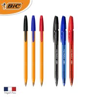 BIC บิ๊ก ปากกา Orange ด้ามส้ม/ Cristal Clic ปากกาลูกลื่น เเบบถอดปลอก จำนวน 6 ด้าม