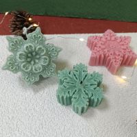 Christmas Snowflake Silicone Mold DIY Candle Soap Mold Aromatherapy Plaster Candle Decorating Mould Cake Decoration Resin Molds Bread  Cake Cookie Acc
