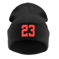 Men Winter Knitting Hat Skullie Beanie Cap 23 Number Slouchy Punk Personality Teens Street Dance Hip-hop Caps Beanies