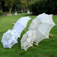 45CM Wooden Handle Lace Craft Umbrella Western Style Celebrity Lace Umbrella Wedding Photography Bride Bridesmaid Umbrella