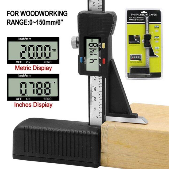 AOLLEI LCD Altitude Meter Tools Woodworking Measurement 0150mm Vernier