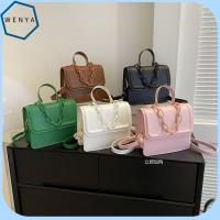 WENYA หนังพียู กระเป๋าสะพายไหล่แบบสั้น สีทึบทึบ เล็กๆน้อยๆ กระเป๋า Crossbody แฟชั่นสำหรับผู้หญิง สี่เหลี่ยมสี่เหลี่ยม กระเป๋าถือแบบถือ ผู้หญิงผู้หญิงผู้หญิง