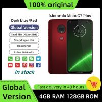 Original Motorola Moto G7 Plus 6.2 นิ้วสมาร์ทโฟน Octa-core 4GB RAM 128GB ROM 16MP กล้องด้านหลัง Snapdragon 636 Dual SIM โทรศัพท์มือถือลายนิ้วมือ Android