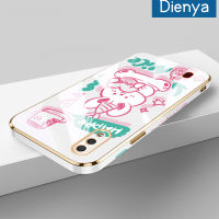 Dienya เคสปลอกสำหรับ Samsung Galaxy แกน A01 M01แกนเคสการ์ตูนน่ารักโชคดีน่ารักใหม่กรอบสี่เหลี่ยมชุบซิลิก้าเจลแบบนิ่มเคสมือถือฝาครอบป้องกันเลนส์กล้องถ่ายรูปรวมทุกอย่างแล้ว