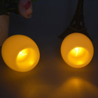 Set Of 2 Creative Round Ball Flameless LED Candles Lamp Night Lights Mini Electronic Candle Light For Wedding Party