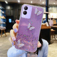 เคสโทรศัพท์อัจฉริยะสำหรับ VIVO Y17s ใหม่ล่าสุด2023 3D หรูหราพลอยเทียมเป็นประกายวิบวับลายผีเสื้อเคสใส่โทรศัพท์เคสโทรศัพท์อ่อนใสแวววาวสำหรับ VIVO Y78 5G Y27 4G 5G Y36 4G 5G Y02 Y35 Y02S Y22 Y22s Y77 5G