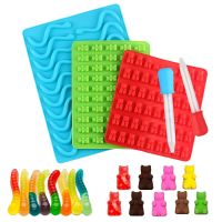 50/20 Cavity Bear Snake Silicone Molds Gummy Jelly Candy Chocolate Mold Cake Decorating Tools DIY Baking Moulds With Dropper Bread  Cake Cookie Access