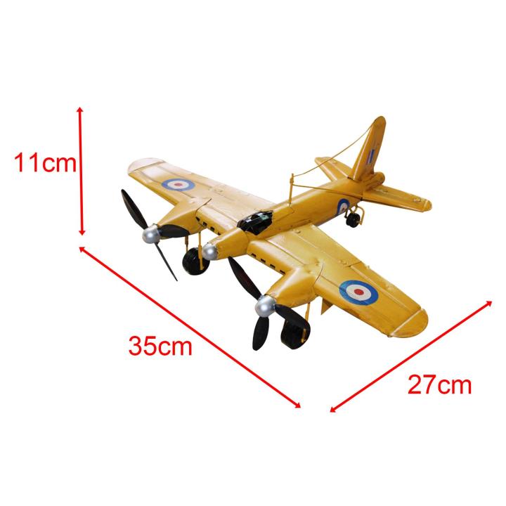 dolity-เครื่องบินสองใบพัดจำลองเครื่องบินสไตล์วินเทจสำหรับเด็ก-โมเดลเครื่องบินสไตล์วินเทจบนเครื่องบินโมเดลตั้งโชว์สำหรับเด็ก