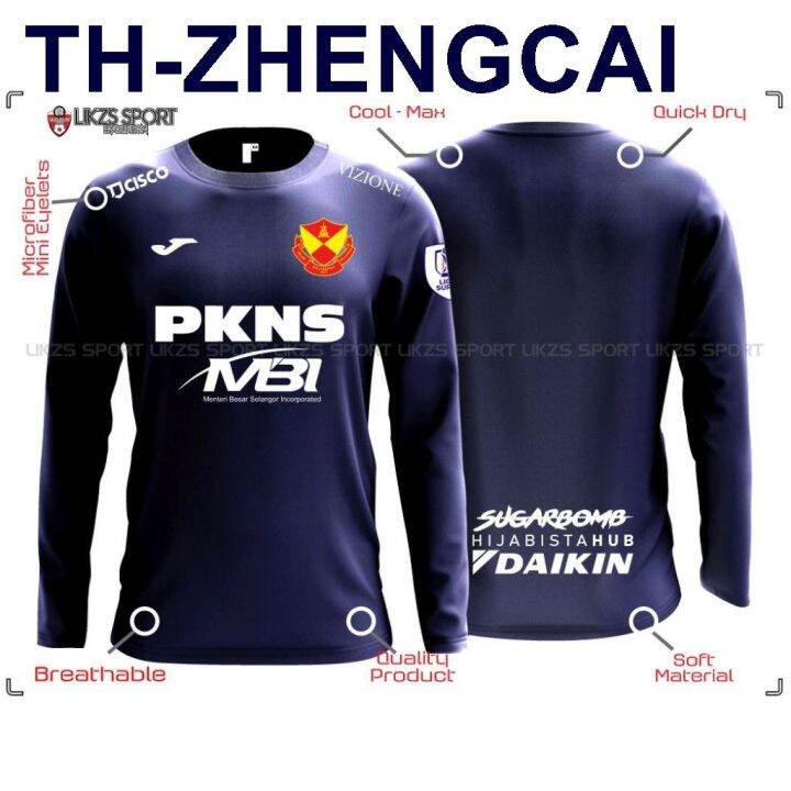 hot-zhengcai-selangor-fc-2023-long-sleeve-jersey-dxp-9-football-futsall-training-player-warm-up-jersi-bola-sepak-the-red-giant