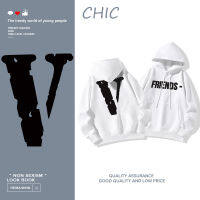 CHIC เสื้อฮู้ดแขนยาวพิมพ์ลายตัวอักษรสร้างสรรค์บางๆ ๆ สไตล์สบาย ๆ T0264