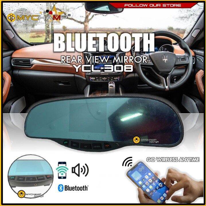 [MYC] Car Bluetooth Handfree Car Kit Mirror Car Rear View Mirror (YCL