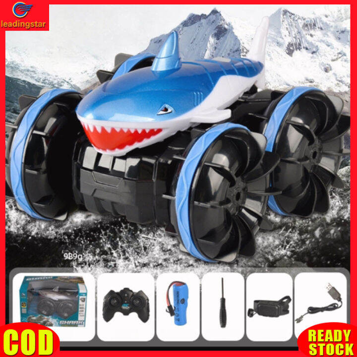 leadingstar-toy-new-2-4g-remote-control-shark-car-rechargeable-360-degree-rotation-amphibious-stunt-remote-control-car-for-boys-girls-gifts