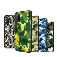 Camouflage Camo Army อ่อนนุ่ม เคสโทรศัพท์ หรับ OPPO  Black ปก