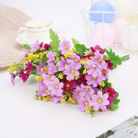 【cw】Home decoration simulation flower wild chrysanthemum bouquet artificial small daisy green plant silk flower wedding decoration ！