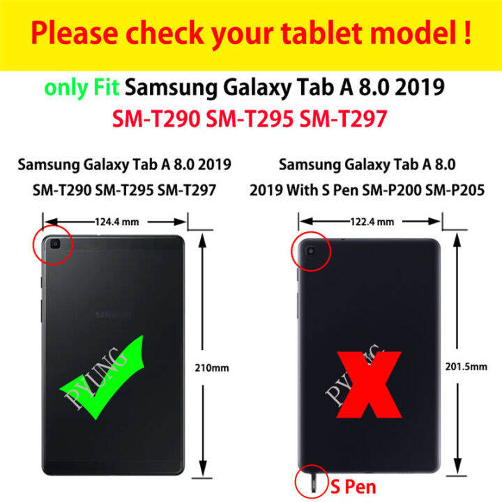 สำหรับ-samsung-galaxy-tab-a-8-0-2019-sm-t290-sm-t295-t290-t295-t297ฝาครอบแท็บเล็ต-protector-น่ารักทาสีขาตั้งปลอก