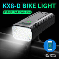 ไฟหน้าจักรยานโคมไฟชาร์จ USB แบบดิจิตอลใน2021 KX8D โคมไฟภูเขาไฟฉาย T6 L2 Gehcbk