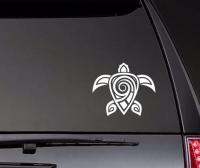 【Cod】 Ebrahim Auto Swirly Hawaiian Tribal Turtle Car Body Window Door Decal Funny คุณภาพสูงกันน้ำ ZP0204