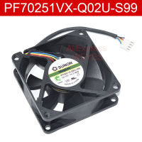 Original PF70251VX-Q02U-S99 DC 12V 2.46W 70X70X25Mm 4-Wire Server Cooler Fan