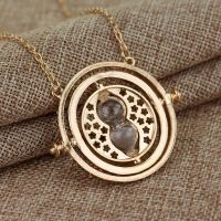 ☫✼☼  Fashion Rotating Hourglass Necklace for Men Gold Color Glass Pendant Hot Delicate Jewelry