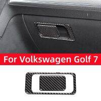 กล่องเก็บคอปเตอร์คาร์บอนไฟเบอร์2013-2019 Mk7สำหรับ Volkswagen Vw Golf 7 Gti กล่องเก็บสวิตช์สติ๊กเกอร์ตกแต่งกรอบอุปกรณ์เสริมรถยนต์